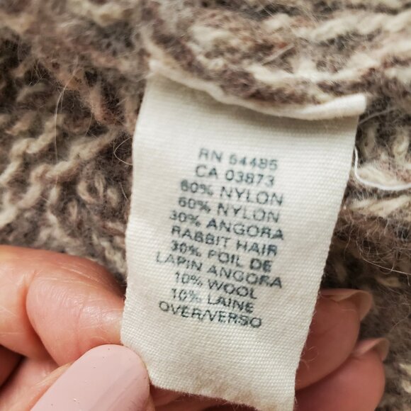 American Eagle Angora Rabbit Hair Wool Blend Form Fitting Open Weave Sweater XS - Picture 12 of 13